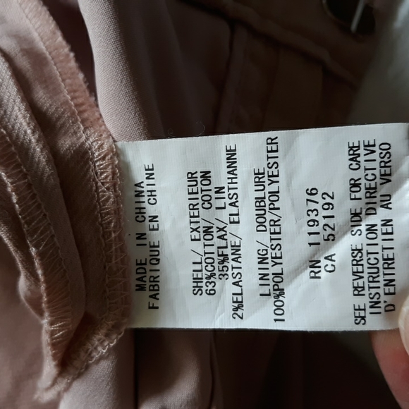 Helmut Lang Sz 0 Slub Twill Cropped Blush Pink Skinny Zip Ankle Flax Blend Pants - Picture 12 of 17